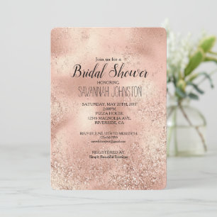 Invitación Rosa Peach Gold Glitzy Purpurina
