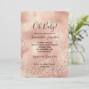 Invitación Rosa Peach Gold Glitzy Purpurina