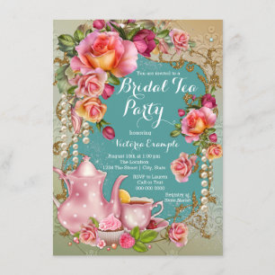 Invitación Rosa Pearl Bridal Tea Fiesta