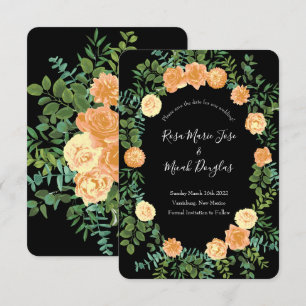 Invitación Rosa Peonía Negra Melocotón Save The Date Boda