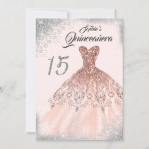 Rosa Plata Dorado Lace Diamond Gown Quinceanera