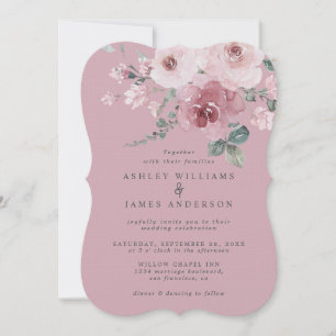 Invitación Rosa Polvorienta Bleached Mauve Boda