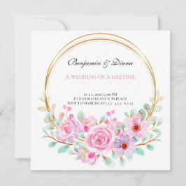 Invitación Rosa polvoriento Boda floral de color rosa malva d