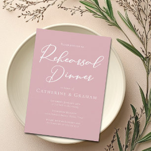 Invitación Rosa polvoriento de escritura blanca rosada Ensayo