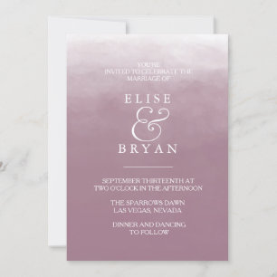 Invitación Rosa Polvoriento Rosa Sencilla Boda Elegante Moder