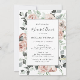 Invitación Rosa Polvoriento Rosado Elegante Ensayo Cena