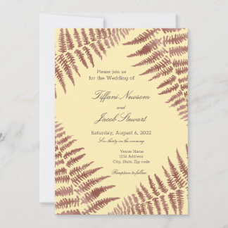 Invitación Rosa polvoriento y Boda de Rubor Ferns