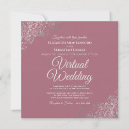 Invitación Rosa polvoriento y Boda virtual elegante de Lacy S