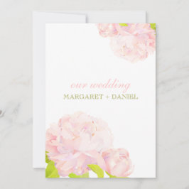 Invitación Rosa primavera + Boda Peony verde