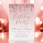 Invitación Rosa Purpurina de espuma de oro Cualquier cumpleañ<br><div class="desc">Rubor Pink - Rosa Personalizado de Purpurina con sorbo de oro cualquier invitación de fiesta de cumpleaños. Esta es la invitación perfecta para el cumpleaños de un Rosa moderno de oro y la fiesta de cumpleaños del Purpurina de Rubor Rosa Sparkle Girly. Póngase en contacto con el diseñador para que...</div>