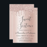 Invitación Rosa Purpurina de espuma de oro Dulce Dieciséis cu<br><div class="desc">Rubor Pink - Rosa Oro Espumoso Purpurina Dulce Dulce 16 Invitación de fiesta de cumpleaños . Esta es la moda perfecta para una de lujo dulce Dieciséis Cumpleaños Invitación para un Relieve metalizado Metálico Moderno y Elegante Rosa Gold y Rubor Pink Ombre Purpurina Sparkle Girly Fiesta de Cumpleaños. Póngase en...</div>