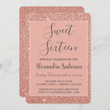 Rosa Purpurina de espuma de oro Dulce Dieciséis cu