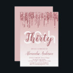Invitación Rosa Purpurina de espuma de oro Fiesta 30 cumpleañ<br><div class="desc">Oro Rosa - Rubor Pink Sparkle y Dripping Purpurina Ombre Girly Fiesta de Cumpleaños 30 Invitación de Fiesta de Cumpleaños. Esta moderna invitación de 30 años es perfecta para el Rosa Purpurina Girly Fiesta de Gold Sparkle que busca celebrar en Oro Rosa Rosa Rosa. Póngase en contacto con el diseñador...</div>