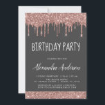 Invitación Rosa Purpurina de espuma gris dorada Cualquier cum<br><div class="desc">Rubor Pink - Rosa Oro y Gris Carbón (Gris) Personalizado de Purpurina de perforación con espárragos Cualquier edad (13, 16, 18, 21, 30, 40, 50, 60) Invitación de fiesta de cumpleaños . Esta es la invitación perfecta (trece, dieciséis, dieciocho, veintiuno, treinta, cuarenta, cincuenta o sesenta) Diversión y a la moda...</div>