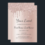 Invitación Rosa Purpurina de goteo de oro Dulce 16 ducha de n<br><div class="desc">Fiesta de cumpleaños de Rubor Pink - Rosa Gold Sparkly y Girly Dripping Purpurina Sweet 16 (Dieciséis), 1ª, 13ª, 15ª, 18ª, 30ª, 40ª, 60ª, 70ª, 80ª, 90ª, 100ª fiesta de cumpleaños femenina, Bridal Shower, helorette Party, Baby Shower (Baby Girl), Baptism, Corporate Event, Boda Aniversario o Quinceanera Celebration, Invitation Template. Es...</div>