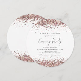 Invitación Rosa Purpurina de oro Boda Evending Fiesta Ronda