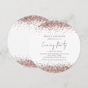 Invitación Rosa Purpurina de oro Boda Evending Fiesta Ronda
