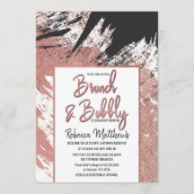 Rosa Purpurina de oro brunch negro brunch