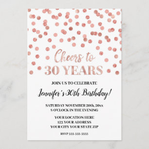 Invitación Rosa Purpurina de oro celebra 30 años