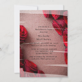 Invitación Rosa Purpurina de oro con ducha de matrimonio de r