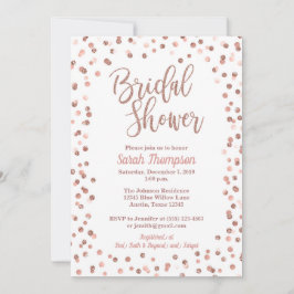 Invitación Rosa Purpurina de oro Confetti Bridal Shower