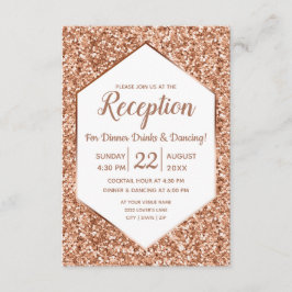 Invitación Rosa Purpurina de oro Confetti Glam Wedding