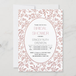 Invitación Rosa purpurina de oro deja ducha boda de novia