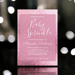 Invitación Rosa Purpurina de oro Esparkle Chica Infantil Espo