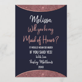 Invitación Rosa Purpurina de oro Marina Círculo azul de honor