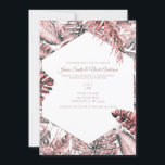Invitación Rosa Purpurina de oro Palm Tropical deja Boda<br><div class="desc">personalizar para cualquier evento</div>