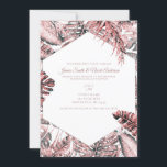 Invitación Rosa Purpurina de oro Palm Tropical deja Boda<br><div class="desc">personalizar para cualquier evento</div>
