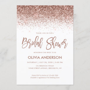 Invitación Rosa Purpurina de oro Sparkle Confetti