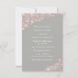 Invitación Rosa Purpurina gris ducha de novia Cumpleaños Dulc