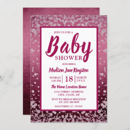 Invitación Rosa Purpurina rosa dorado Baby Shower Invite