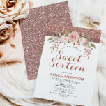 Invitación Rosa Purpurina rosado dorado Dulce<br><div class="desc">Celebra tu día especial con nuestro Rosa Purpurina rosado dorado Dieciséis invitaciones. Personalice la información de su fiesta para crear una invitación amable que su familia y amigos seguramente amarán.</div>
