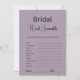 Invitación Rosa Quartz Bridal Word Scramble Game