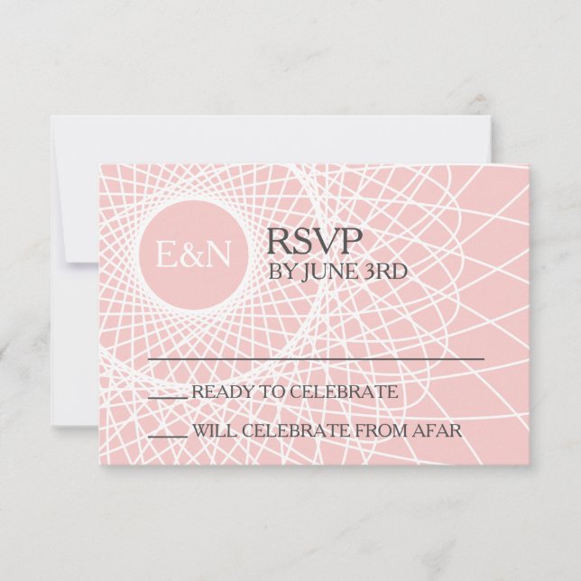 Invitación Rosa Quartz Dreamcatcher DIY Wedding RSVP (Anverso)