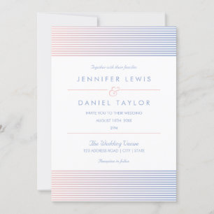 Invitación Rosa Quartz & Serenity Ombré Stripe Boda