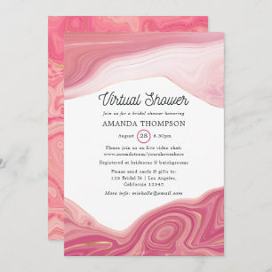 Invitación Rosa Quartz y Rubor Strata Virtual Shower