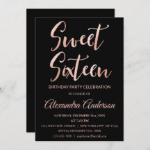 Rosa Relieve metalizado dorado Dulce 16 Dieciséis 