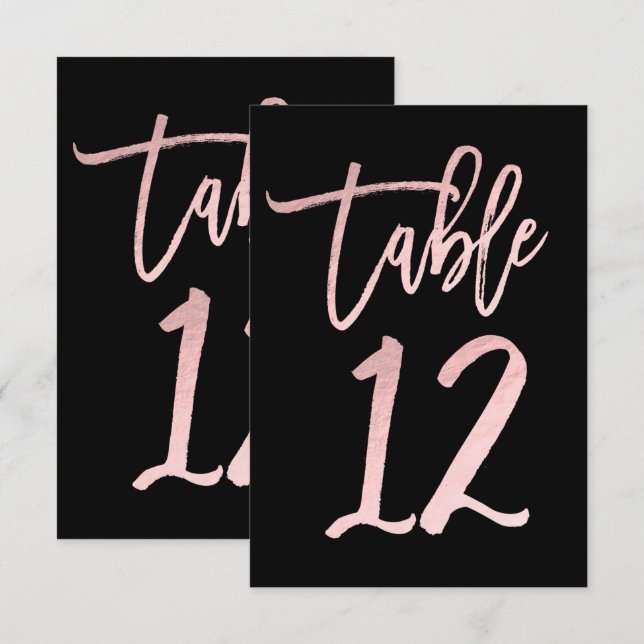 Invitación Rosa Relieve metalizado rosado dorado de escritura (Anverso / Reverso)