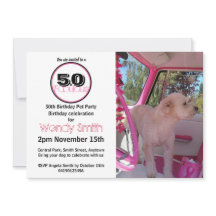 Rosa Retro 50 y fabuloso Fiesta Mascota Cumpleaños