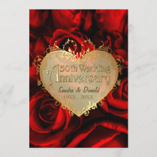 Invitación Rosa Roja 50 Aniversario de Boda