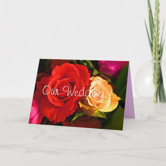 Invitación Rosa roja amarilla (Anverso)