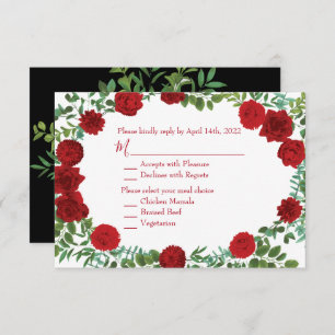 Invitación Rosa Roja Boda negro gótico oscuro