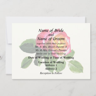 Invitación Rosa Roja Con Centro Amarillo Dorado