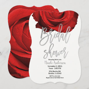 Invitación Rosa Roja Escritura Moderna y Elegante para Fiesta