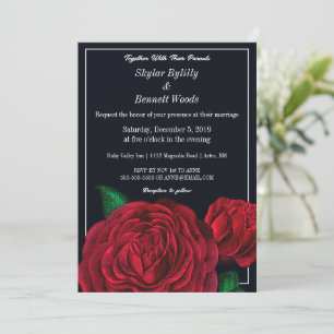 Invitación Rosa Roja Moderna