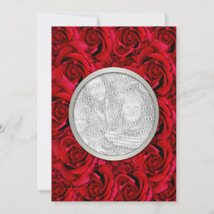 Invitación Rosa roja personalizada foto pareja de recién casa