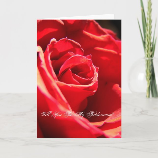 Invitación Rosa Roja, ¿Serás Mi Novia? (Anverso)